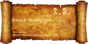 Kesik Urbána névjegykártya